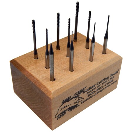 Kodiak Cutting Tools 10pc Carbide Ball End Mill Set, Reach 8Xs DIA, LOC 5Xs DIA, w/ALTiN 56399933